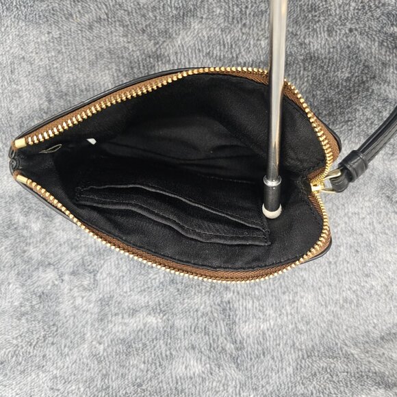 Coach Corner Zip Wristlet SIG PVC leather  F58035 Strap Khaki Black new open box - Picture 10 of 16